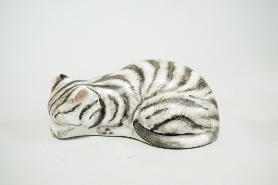 Two Fornasetti models of sleeping cats,9.5cm long
